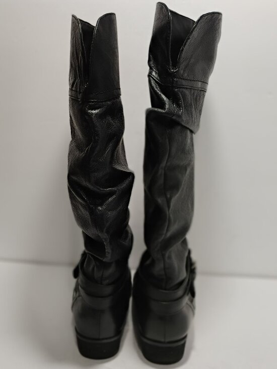 Steve Madden Women Black Leather Knee High Boots Size 8 M - Picture 5 of 11